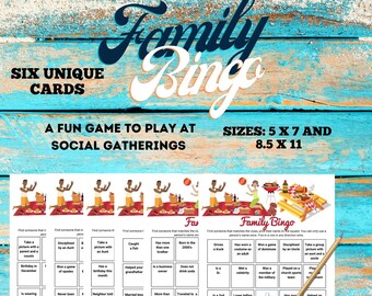 Family Printable Bingo Game Relatives will have fun while getting to know each other better  Digital Download Great for Parties Find A Guest