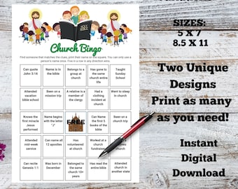 Church Printable Bingo Game Have fun getting to know each other better  Great for church events get people talking. Ice Breaker Find A Guest