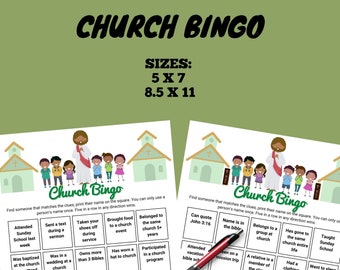 Church Printable Bingo Game Have fun getting to know each other better  Great for church events get people talking. Ice Breaker Find A Guest