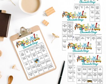 Classmate Printable Bingo Game. Students will have fun while getting to know each other. Ice Breaker.