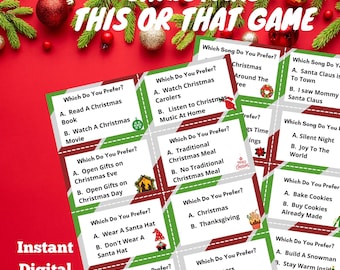 Christmas This or That Game Have fun getting to know each other better Great for holiday parties get people talking Instant Download