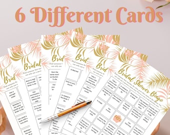 Bridal Shower Wedding Printable Bingo Game Have fun getting to know each other, get people talking Ice Breaker Find A Guest Instant Download
