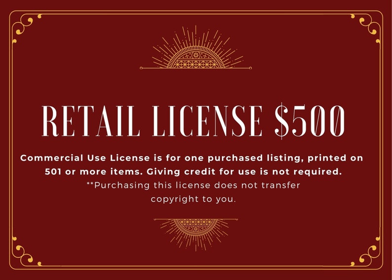 Retail License of Clip Art Image on a quantity of 501 or more Pr