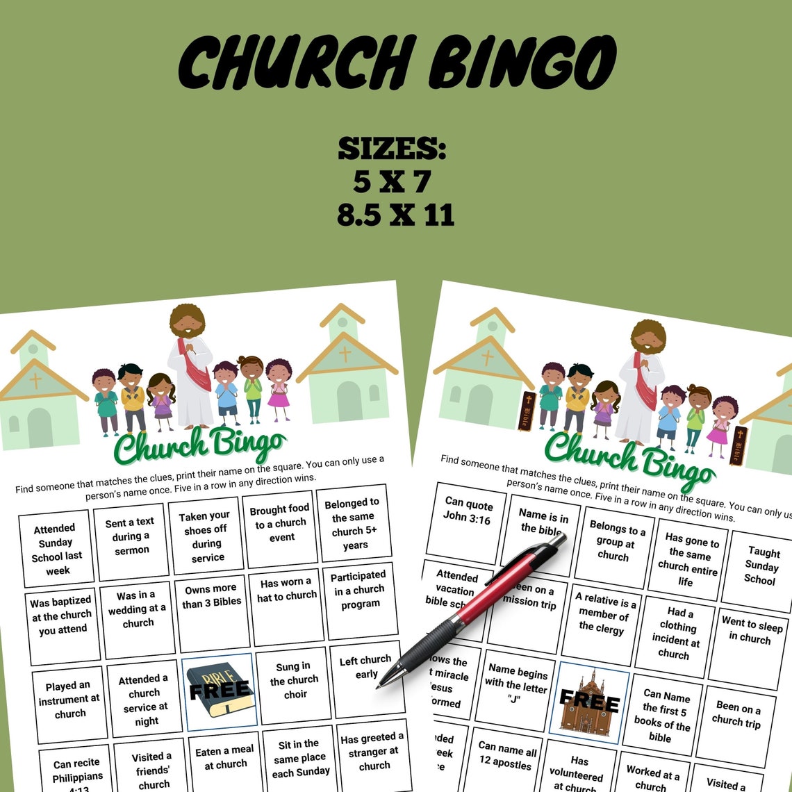 presentation church bingo