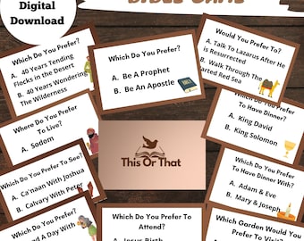 The Bible This or That Game Have fun getting to know each other better Great for Parties & Church Events get people talking Instant Download