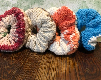 Scrunchie gift set - four seasons cotton scrunchies - holiday gift
