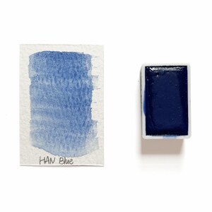 HAN Blue - Handmade Honey Based Watercolor Half Pan 2ml | L&#39;oeil
