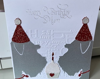 Beautiful Personalised Schnauzer Birthday Card with 1 or 2 schnauzers