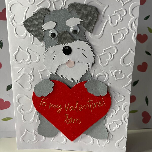Handmade Personalised Schnauzer Valentine's Day Card