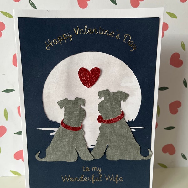 Handmade Personalised Schnauzer Valentine's/Anniversary Cards