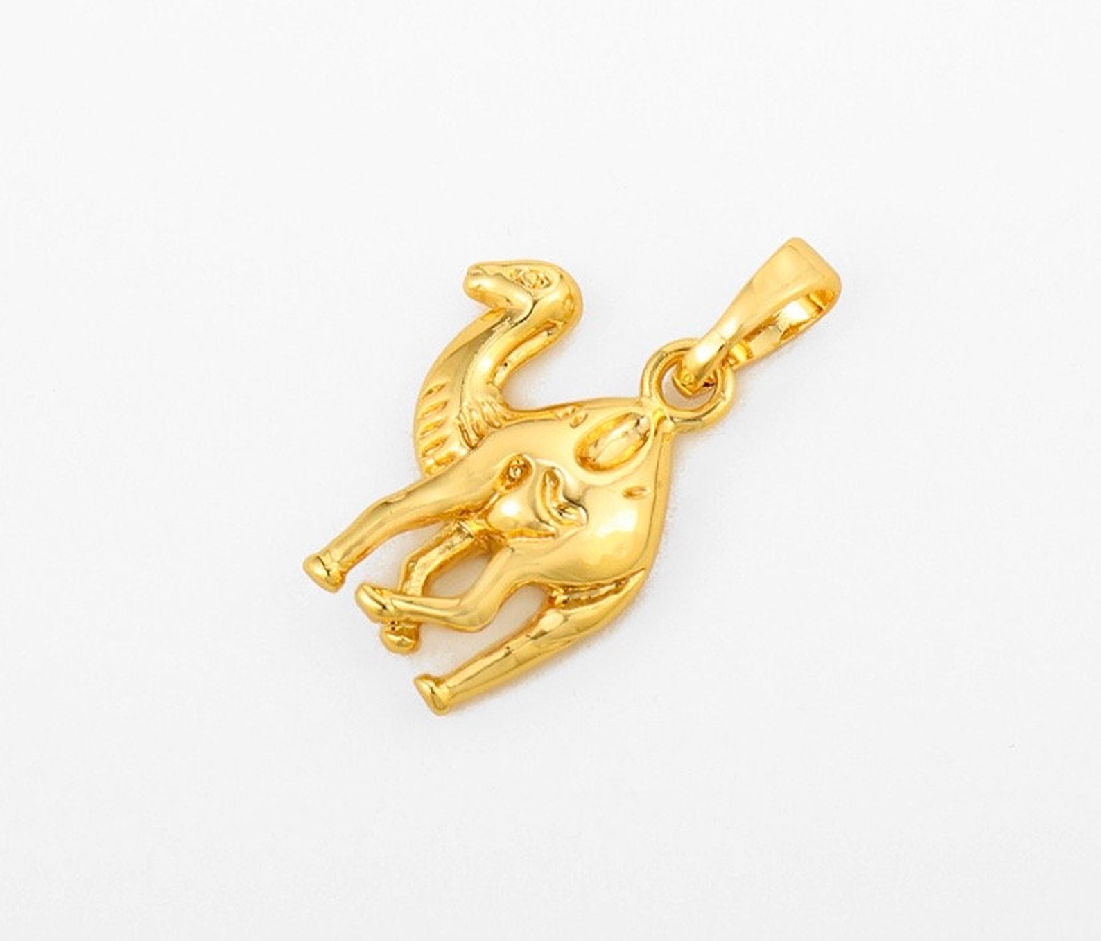 9ct Yellow Gold Filled Camel Pendant Etsy