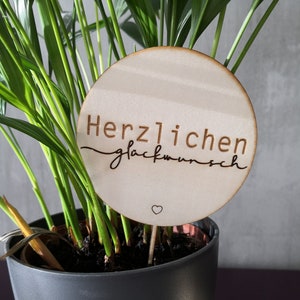 Blumenpicker, Blumenstecker, Pflanzstecker, Wunschtext, aus Holz, Geburtstagskarte, die etwas andere Karten