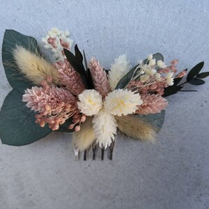 Hair comb dried flowers I Hair cromb Dried flowers I Bridal hair comb I Floral hair accessory I Boho headpiece I Hair clip I Wedding Blush & grün