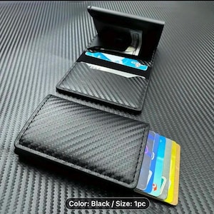 RFID men's pop up wallet with money clip and card slots