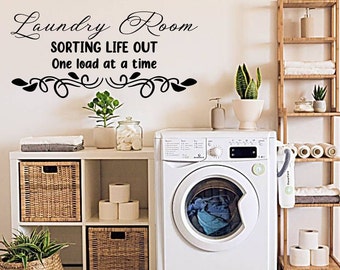 Laundry Room Sorting Life Out Vinyl Decal Sticker Removable Wall Art Quotes Removable Home Clothes Inspiration Funny Washing Mum Gift DIY