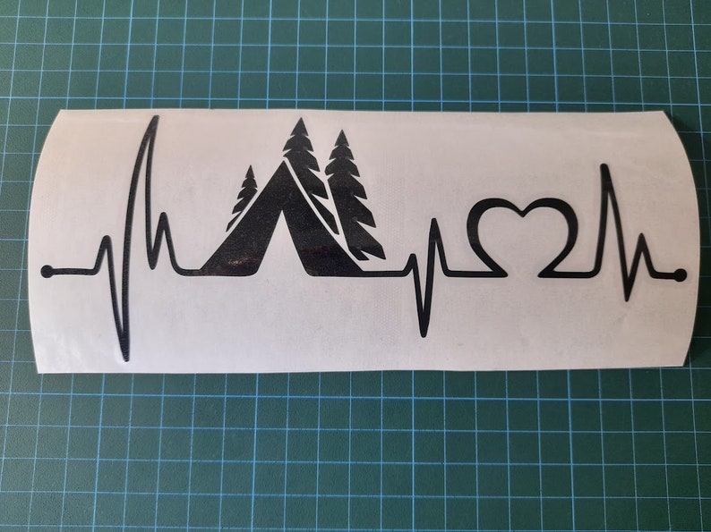 Camping Lifeline Vinyl Decal Sticker Car Caravan Tent Heartbeat 4WD ...