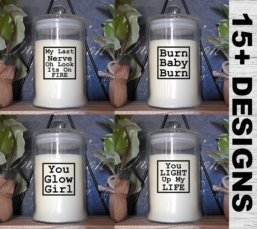 DIY Candle Jar Pot Vinyl Decal Stickers Rude Puns Joke Funny Gift