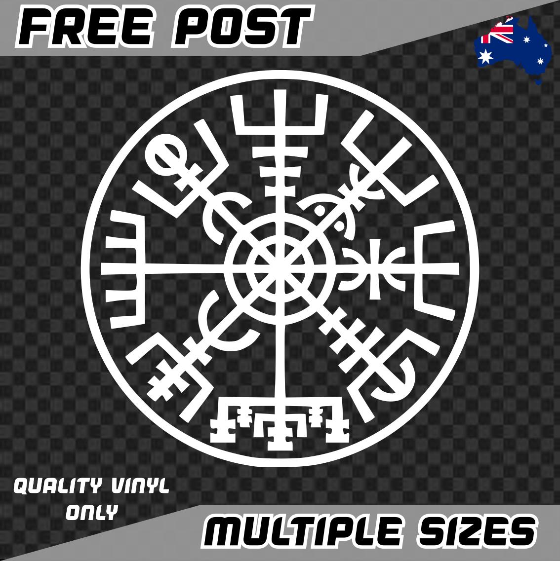 Viking Compass Sticker Decal Vinyl Car Nordic Vegvisir Mythology Norse Ancient Adventure Caravan Explore