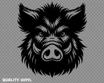 Run Piggy Run Boar Sticker Decal - Hunting, Car, 4x4, Vinyl Wild Boar #6359EN By Sticker Collective