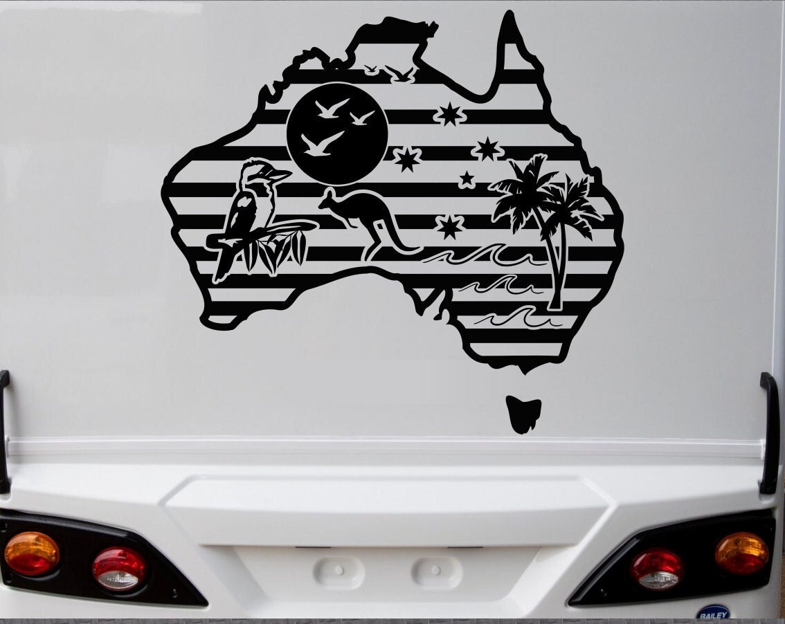 Australia Sticker Car Decal Vinyl Aussie Outback Country Caravan Window ...