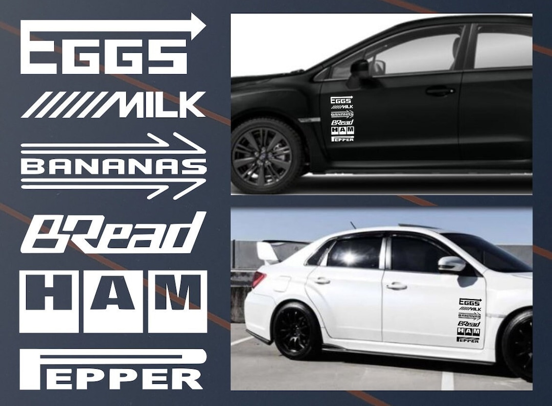 JDM Eggs Milk Bread Ham Shopping List Vinyl Decal Sticker