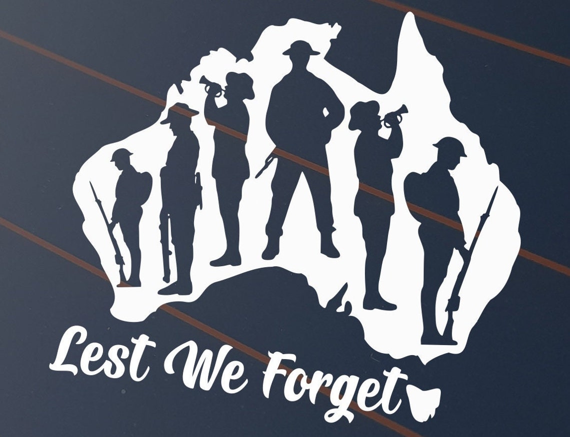 Lest We Forget Vinyl Decal Sticker Car Window Remembrance - Etsy Australia