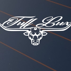 Tuff Lux Longhorn Sticker Car Decal Country Aussie Long Horn Outback Fits Hilux Window Banner Offroad BNS 4x4 4WD