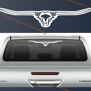 Long Horn Sticker Car Decal Vinyl Window Longhorn 4x4 Country Williams Bull Aussie Ute BNS Tribal Pattern
