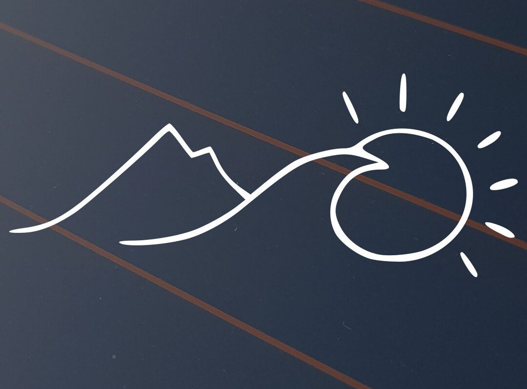 Mountain Wave Sun Sticker Car Decal Vinyl Window Beach Ocean Surf 4x4 ...