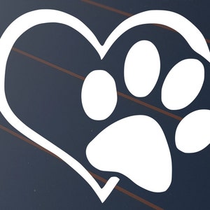 Dog Paw Heart Vinyl Decal Sticker Car Caravan Boat Window Dog On Board Love Cat Puppy Animal Lover Pets Pet