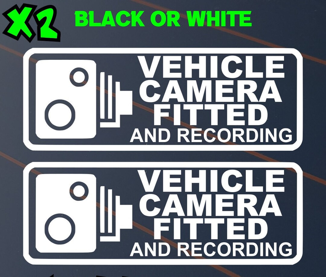 Car Camera Active Sticker Car Camera X2 Vinyl Decal Sticker Car Window Dash Cam Video GPS ...
