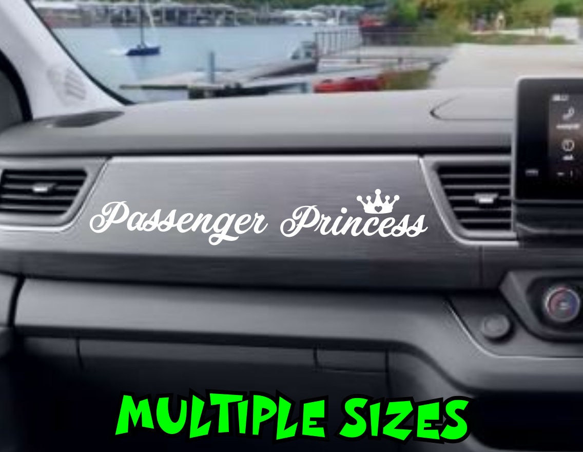 Passenger Princess Lettering Passenger Princess Sticker Car Decal Vinyl Window Girlfriend on Board ...