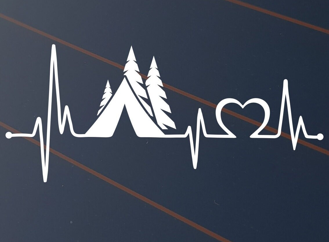 Camping Lifeline Vinyl Decal Sticker Car Caravan Tent Heartbeat 4WD ...