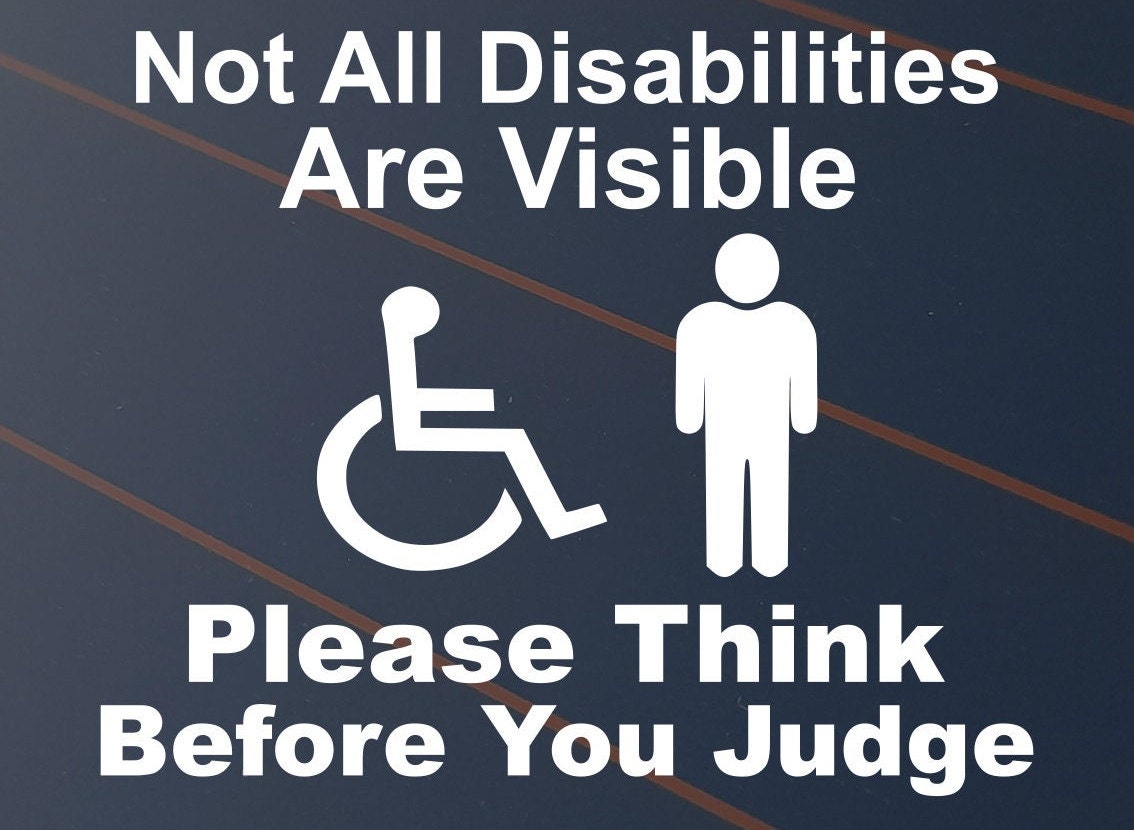 Vinyl-Aufkleber 'Not All Disabilities Are Visible' - 2 Stück, 15cm, Glänzend, Für Auto & Dekoration