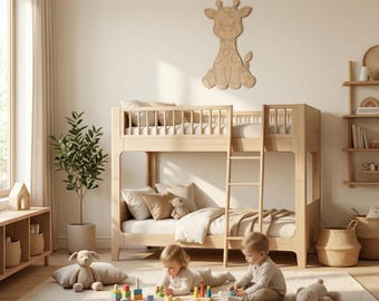 Wooden Giraffe Wall Decor for Children's Room – Sustainable Children's Room Decor made from 6 mm Beech Plywood – Handmade & Natural