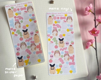 Stickers coréens déguisés en lapin kawaii | Autocollants kpop toploader pour cartes photo, polco, autocollants déco vinyle mat pour journalisation, papeterie