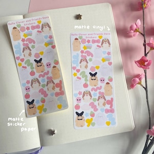 Kawaii bunny dress up korean deco stickers | kpop photocard toploader stickers polco deco stickers vinyl matte deco journaling stationary