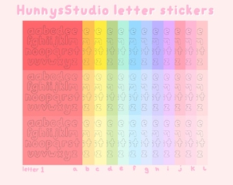 Letter stickers | rainbow alphabet letter title stickers for Korean kpop polco stickers toploader journal bullet journal planner penpal