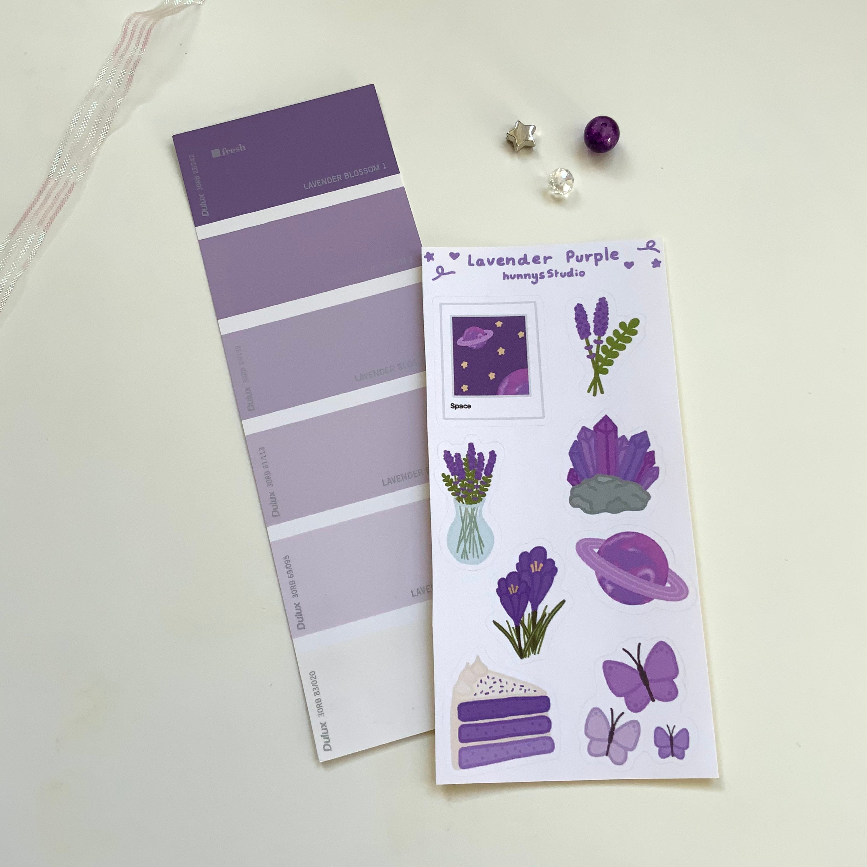 Lavender purple uncut sticker sheet purple stationery | Etsy