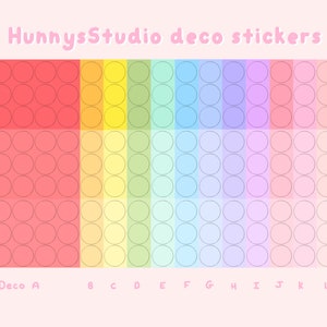 Circle deco stickers 3 | HunnysStudio pastel Korean style kpop photocard toploader deco stickers, bullet journal planner scrapbook stickers