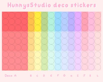 Stickers décoratifs ronds 3 | HunnysStudio, pastel coréen style coréen photocards kpop toploader déco, autocollants bullet journal planner scrapbooking