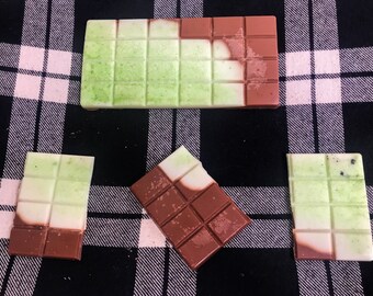 Handmade Mint Chocolate Snap Bar 100% cera de soja se derrite (100g)