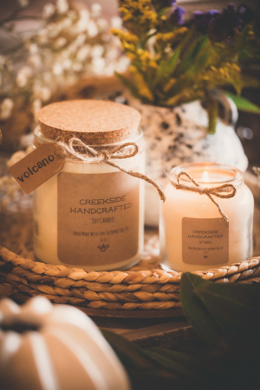 Volcano Candle Soy Wax Candle Home Decor Etsy