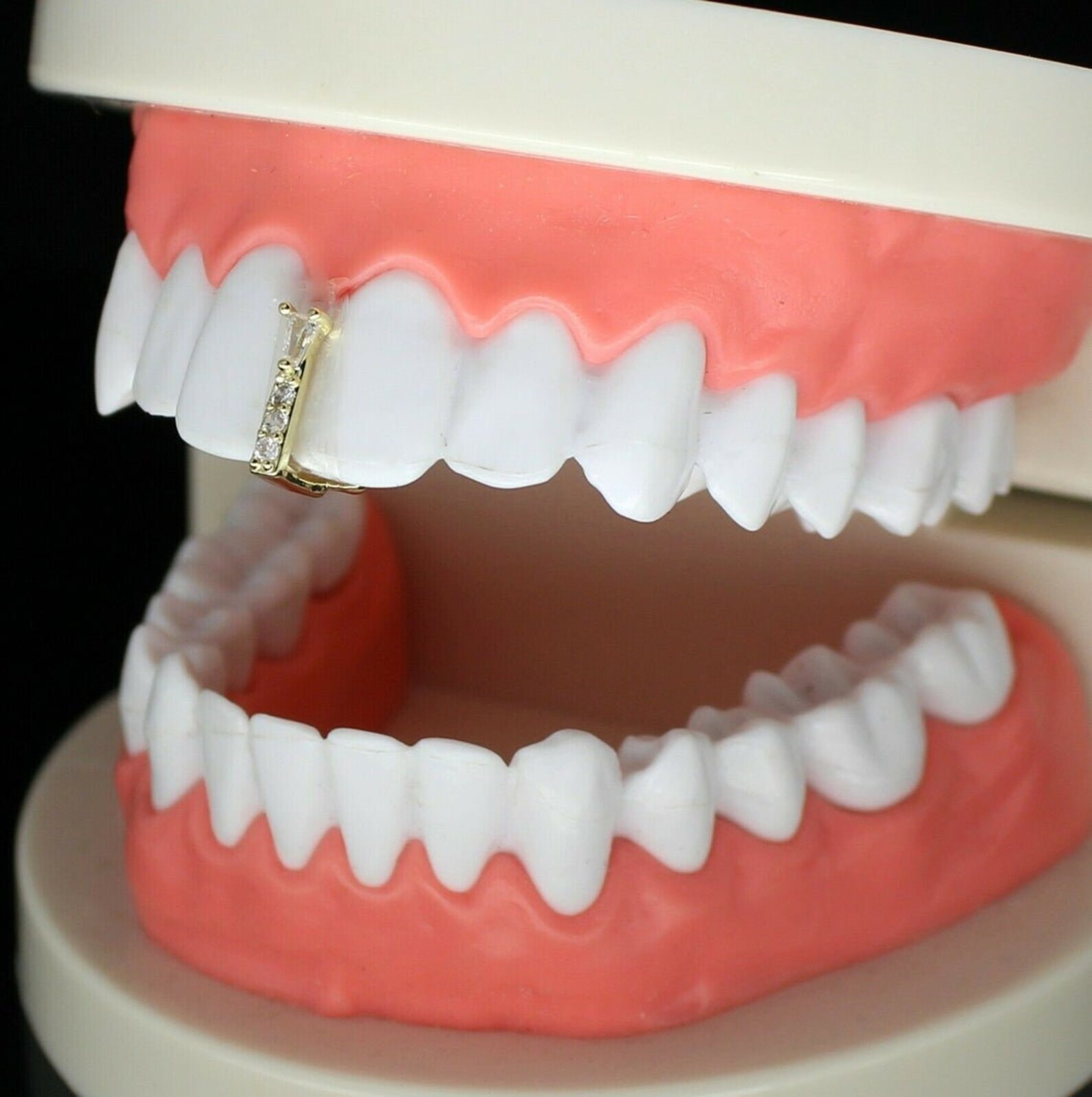 Handmade Cz Thin Gap Grillz HipHop 14k Gold Plated Teeth Upper Etsy