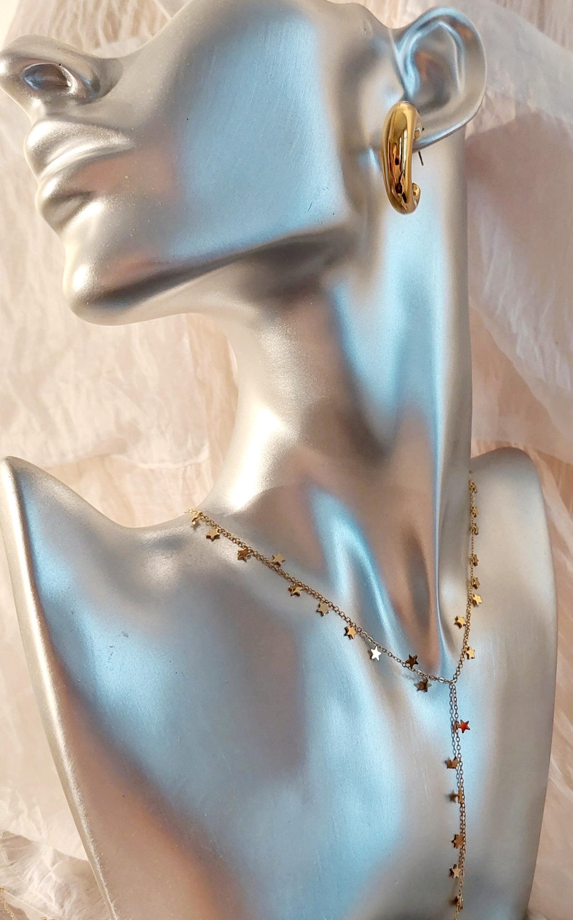 Gold-plated Steel Y Necklace With Small Stars - Etsy