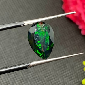 Opale noire d&#39;Éthiopie naturelle, pierre précieuse en vrac à facettes, opale noire d&#39;Éthiopie pour la fabrication de bijoux, pierre de naissance