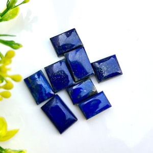 Natural Lapis lazuli Cushion Cabochon 8 pcs set. 14mm-18mm AAA Quality Lapis lazuli loose gemstone for jewelry making
