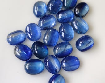 Natural Blue kyanite Cabochon - 9x7mm Oval Shape 20 Pieces Lot, AAA Grade Gemstones