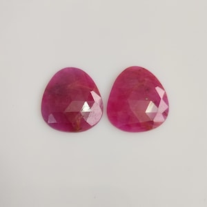 Natural Ruby Rose Cut Slice Pair – Matching Pair Loose Gemstones for Earrings or Jewelry Making