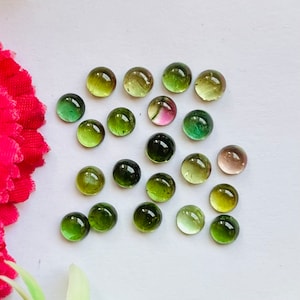 Multi Tourmaline Round Cabochon Gemstone 21 Pieces Lot | Size : 5 MM | Natural AAA+ Multi Tourmaline Cabochon Used For Handmade Jewelry